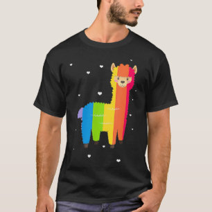 Funny LGBT Flag Llama Gay Lesbian Rainbow T-Shirt