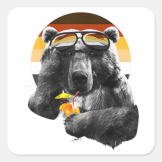 Funny LGBT Gay Bear Pride  Square Sticker