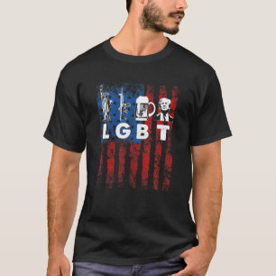 Funny LGBT Parody Liberty Guns Beer Trump USA Gift T-Shirt