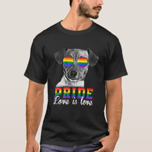 Funny LGBT Pride Love Is Love Jack Russell Terrier T-Shirt