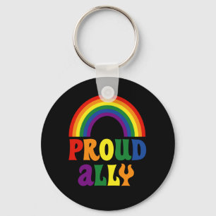 Funny LGBT Rainbow Pride Proud Ally Gift Key Ring
