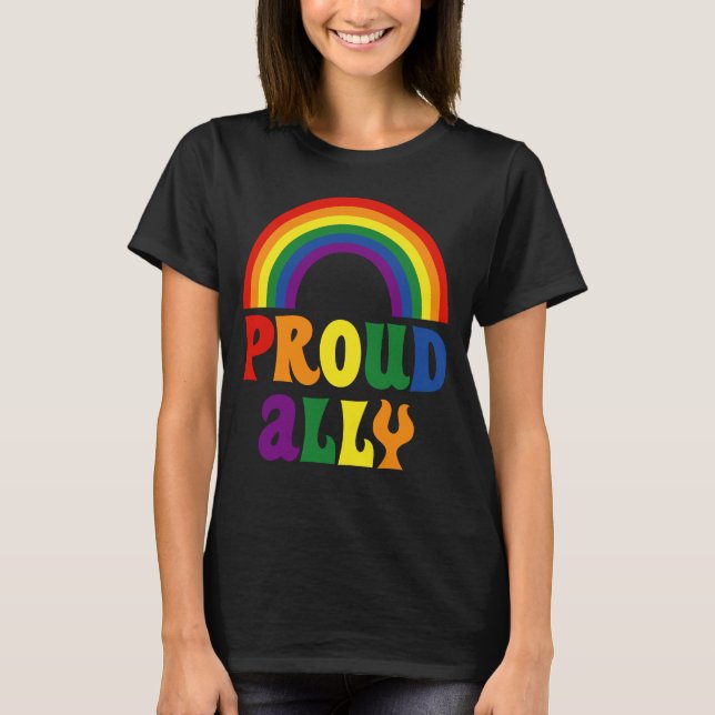 Funny LGBT Rainbow Pride Proud Ally Gift T-Shirt (Front)