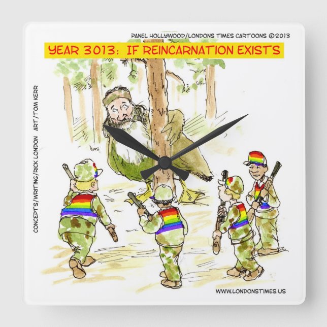 Funny LGBT Vs Giant Duck Square Wall Clock (Front)