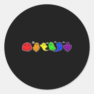 Funny Lgbtq Boo Ghost Spooky Halloween Rainbow Gay Classic Round Sticker