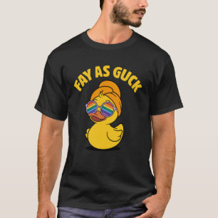 Funny LGBTQ Fay as guck Pride Flag Sunglasses Rubb T-Shirt