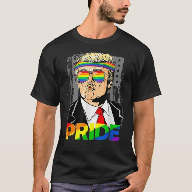 Funny LGBTQ Gay Pride Trump  T-Shirt (Front)