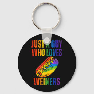 Funny Lgbtq Hotdog Humour A Guy Who Loves Weiners Key Ring