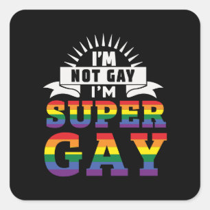 Funny LGBTQ   I'm Super Gay   Gay Pride Square Sticker