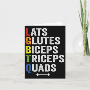 Funny Lgbtq Lats Glutes Biceps Triceps Quads Weigh Card