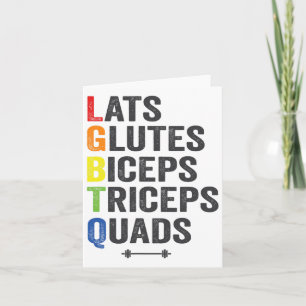 Funny Lgbtq Lats Glutes Biceps Triceps Quads Weigh Card
