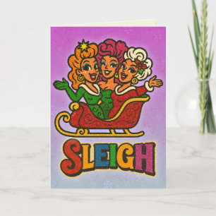 Funny LGBTQ+ Sleigh Christmas Card