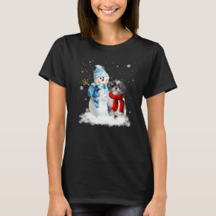 Funny Lhasa Apso Dog Christmas Snowman Christmas P T-Shirt