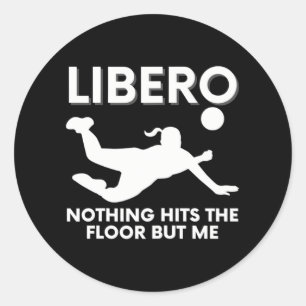 Funny Libero Volleyball Player Classic Round Sticker