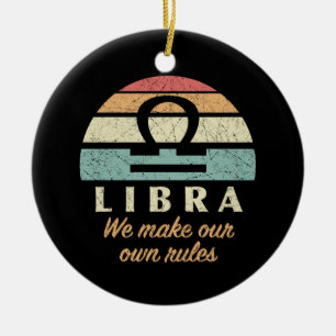 Funny Libra Zodiac Rules Ceramic Tree Decoration