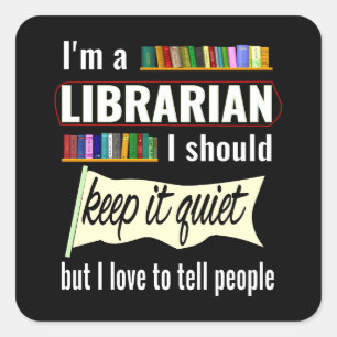 Funny librarian gift for librarian funny square sticker