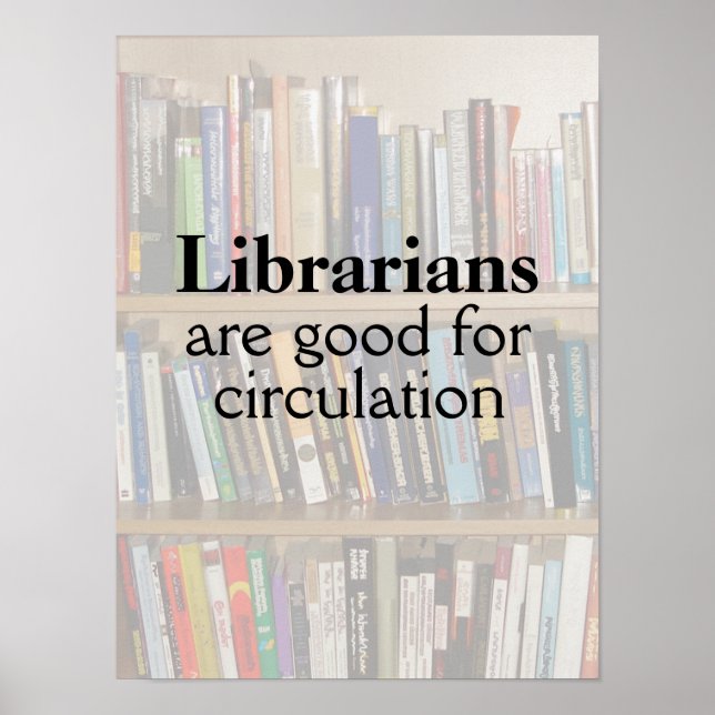 Funny Librarian Pun Library Poster Books on Shelf (Front)