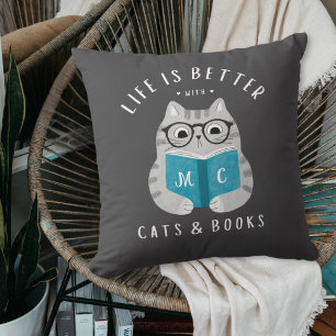 Funny Life is Better with Book Lover  Cushion