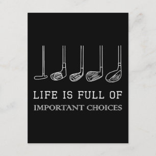 Funny Life is Full Of Important Choices Golf Clubs Enclosure Card