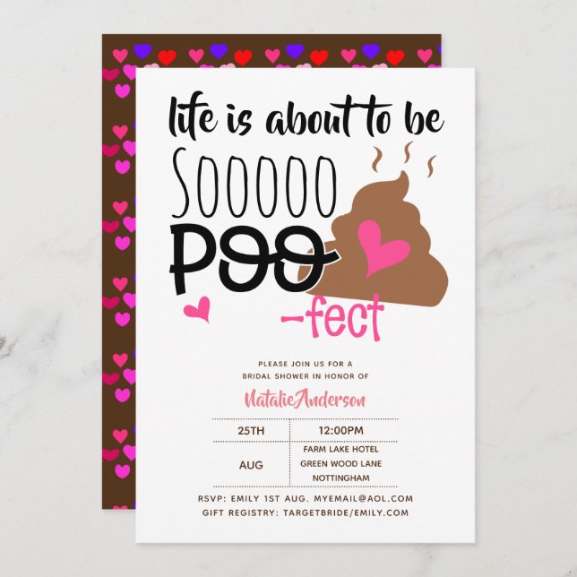 Funny Life is POOFECT Wedding Bridal Shower Invitation (Front/Back)
