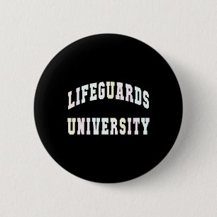 Funny Lifeguards University Beach Trip Swim Vacay 6 Cm Round Badge