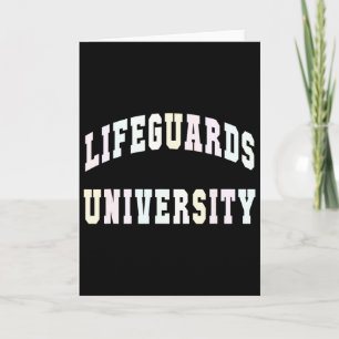 Funny Lifeguards University Beach Trip Swim Vacay Card