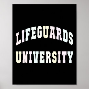 Funny Lifeguards University Beach Trip Swim Vacay Poster