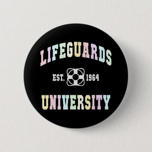Funny Lifeguards University Family Vacay Swim Crui 6 Cm Round Badge