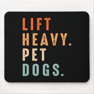 Funny Lift Heavy Pet Dogs Gym Fitness Weight Lifti Mouse Mat