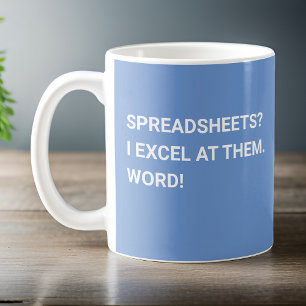 Funny Light Blue Spreadsheet Coffee Mug