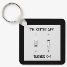 Funny Light Switch Turned On Key Chain