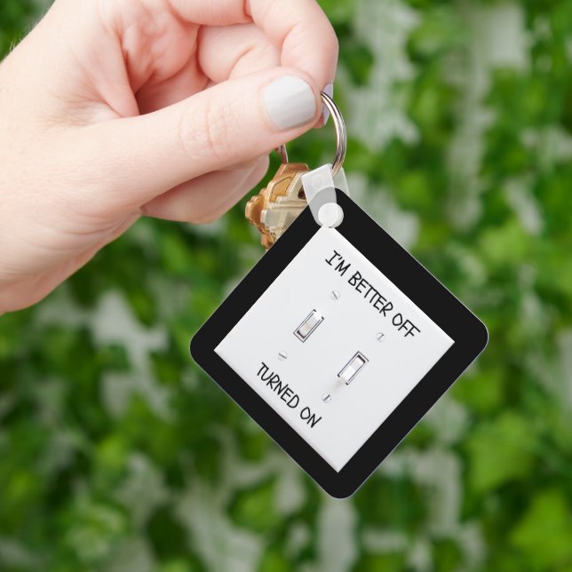 Funny Light Switch Turned On Key Chain (Hand)