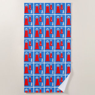Funny Lighthouses Beach Towel