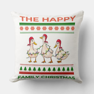 Funny Lights Ducks Christmas Animals Cushion