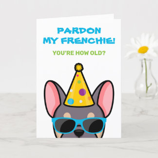 Funny Lilac Tan French Bulldog Frenchie Birthday C Card