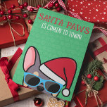 Funny Lilac Tan Frenchie Santa Paws Christmas Card<br><div class="desc">If you know someone who loves french bulldogs and has a good sense of humour, this funny frenchie Christmas card is ideal for sending to them during the festive holiday. The design features a cartoon-style illustration of a lilac and tan coloured french bulldog wearing a red Santa hat and sunglasses...</div>