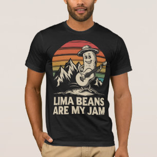 Funny Lima Beans Are My Jam Vintage Retro Guitar T-Shirt