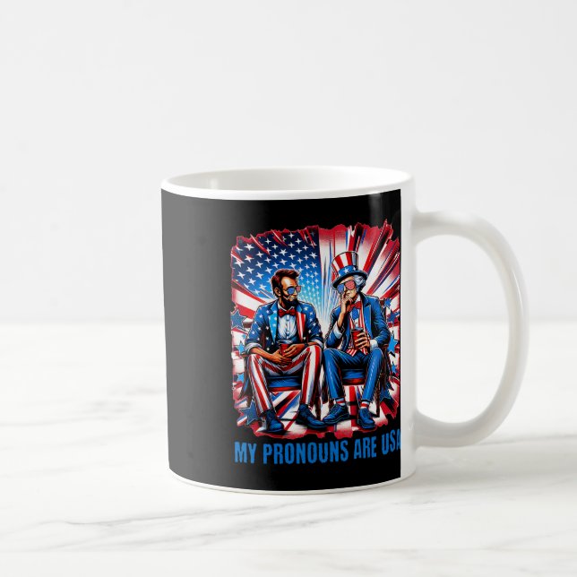 Funny Lincoln Washington 4th Of July Patriotic Ame Coffee Mug (Right)
