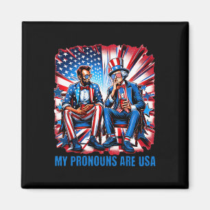 Funny Lincoln Washington 4th Of July Patriotic Ame Magnet