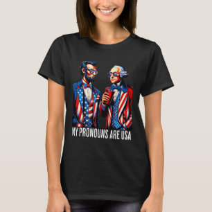 Funny Lincoln Washington 4th Of July Patriotic Pro T-Shirt