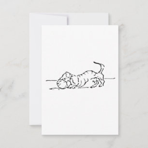 Funny Line Art Sausage Dog  Thank You Card