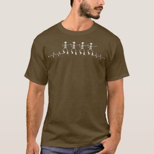 Funny Line Dance Skeletons Heartbeat Line Dancing T-Shirt