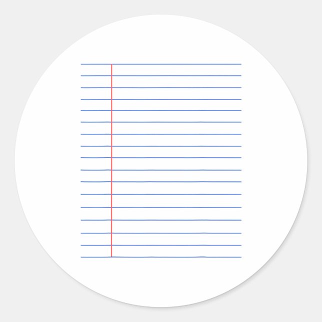 Funny Lined Notebook Paper Matching Group Hallowee Classic Round Sticker (Front)