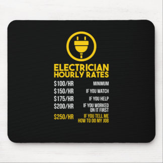 Funny Lineman Electrician Hourly Rates Mouse Mat