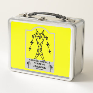 Funny Lineman Mug – Power Lineman Gift – Electric  Metal Lunch Box