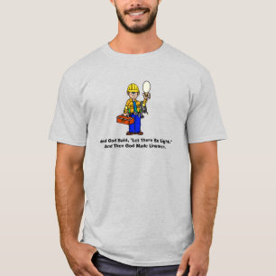 Funny Lineman With Big Light Bulb T-Shirt