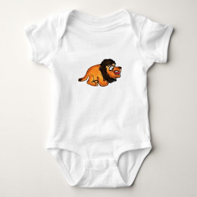 Funny Lion Baby Bodysuit (Front)