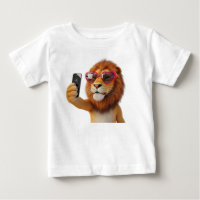 Funny Lion Character with Heart Sunglasses and Cra