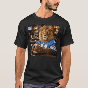 Funny Lion Football Fan AI Generated Photo T-Shirt