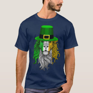 Funny Lion Ireland flag , Irish Lion Hat  T-Shirt