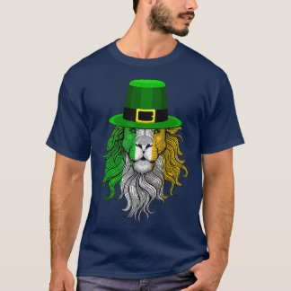 Funny Lion Ireland flag , Irish Lion Hat  T-Shirt